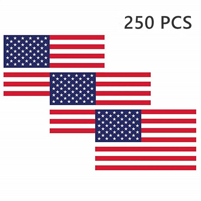 Patriotic Decals 1.2x2inch Memorial Day Stickers 250 Per Roll Adhesive Badge Clings For Window Automotive B umper Bookshelves