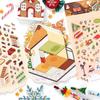 Kawaii 3D Cartoon Christmas House Series Miniature Scene Stickers DIY Handmade Stacked Scrapbook Stickers Holiday Gifts