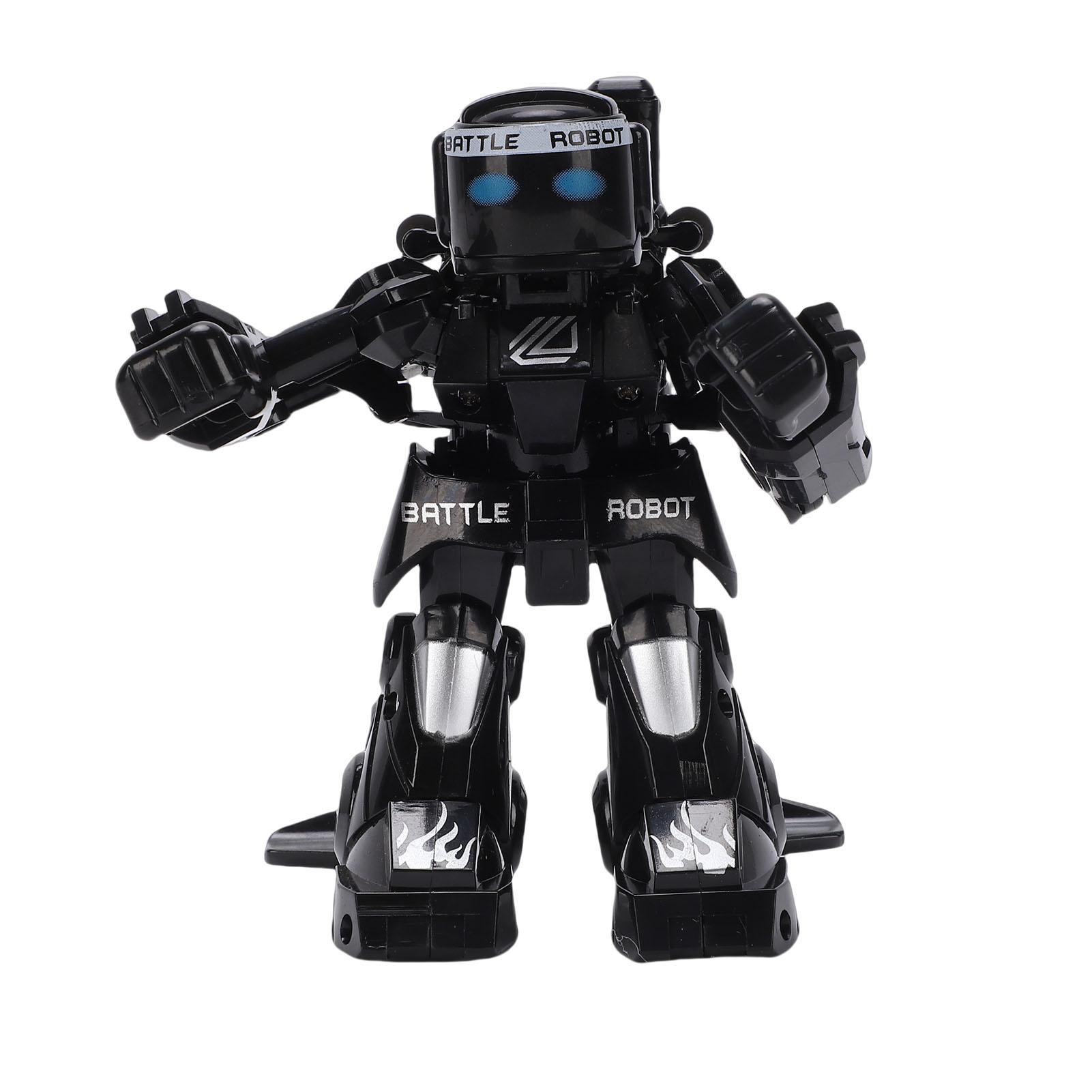 

Remote Control Fighting Robot Toy Fun RC Ejecting Battle Robot Support 2 Player with Light Sound Effects Black