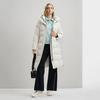 Fila White Minimalist Trendy Warm Long Hooded Down Jacket Women Outerwear F11W543910FWT