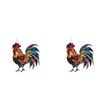Retro Colorful Rooster Tassel Earrings - Festive Acrylic Fashion Jewelry Gift