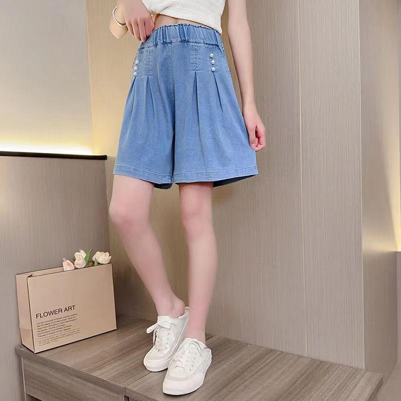 Shorts Vaqueros de Verano para Niñas con Forma de Línea A Moda Coreana Pantalones Vaqueros para Niños Shorts Vaqueros para Niñas Jóvenes de 3-12 Años