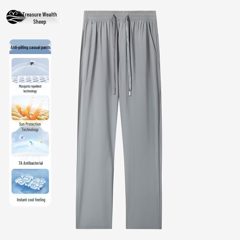 

Men s Ice Silk Casual Straight Leg Pants L /175