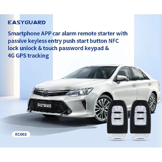 Quality Easyguard passive keyless entry car alarm hopping code auto start starter push button start NFC keypad DC12V