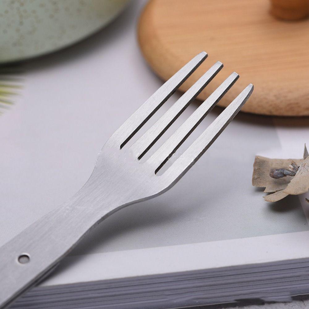 304 Stainless Steel 2-in-1 Foldable Fork Space-saving Spoon & Fork Camping Spoon Traveling