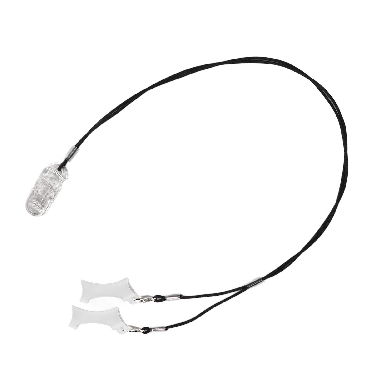 

Sound Aids Transparent Clip Holder Prevent Lost Sound Amplifer Black Lanyard for Seniors Children M Binaural