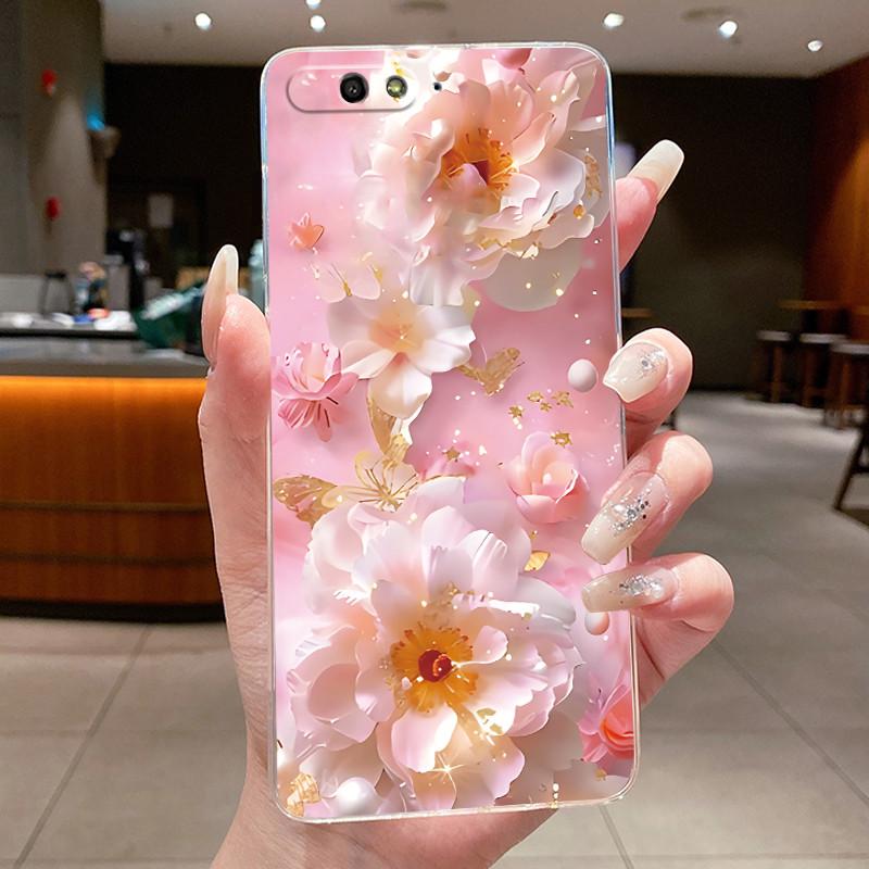 Phone Case For Huawei Y6 2018 Fundas Capa Butterfly Bow Protective Casing Transparent Soft Silicone TPU Cover Coque