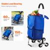 Stair Climbing Cart Foldable Shopping Cart 36L with 6 Wheels Storage Bag