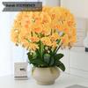 Artificial Phalaenopsis Floral Arrangement for Living Room Display - Potted Decoration for TV Cabinet