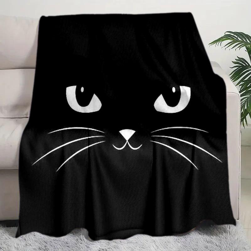 Gemütliche Katzen-Gesicht Flanell-Kuscheldecke - Vielseitig für Sofa, Bett, Büro-Nickerchen & Picknicks im Freien - Ganzjahres-tauglich, Reißfest