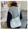 RUMIERE Tote Bag, Canvas Shoulder Bag, Large Capacity, for Men and Women, Perfect for Commuting, School, or Crossbody Use (White)