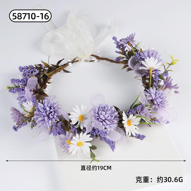 Flower Wreaths Garland Crown Diadem Wedding Baroque Hairband Hair Girl Flower Crown Bridal Headband Fairy Princess Hair Tiaras