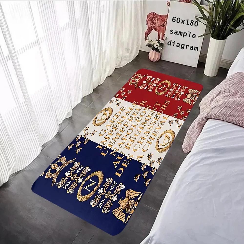 Napoleonic French Drapeaux Floor Mat Graphic Printed Flannel Doormats For Bathroom Kitchen Entrance Carpet Home Decor