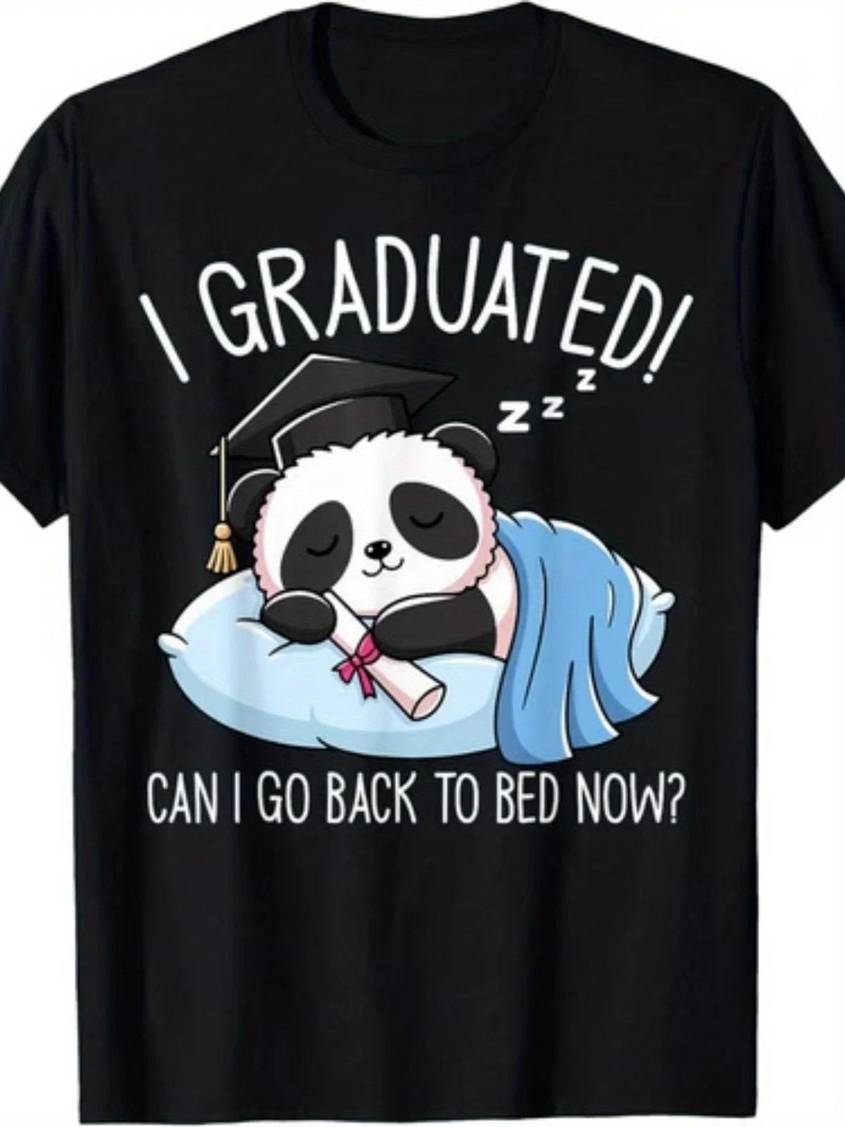 Men S Funny Graduation T-Shirt - I Graduated! Can I Go Back to Bed Now? Funny M
