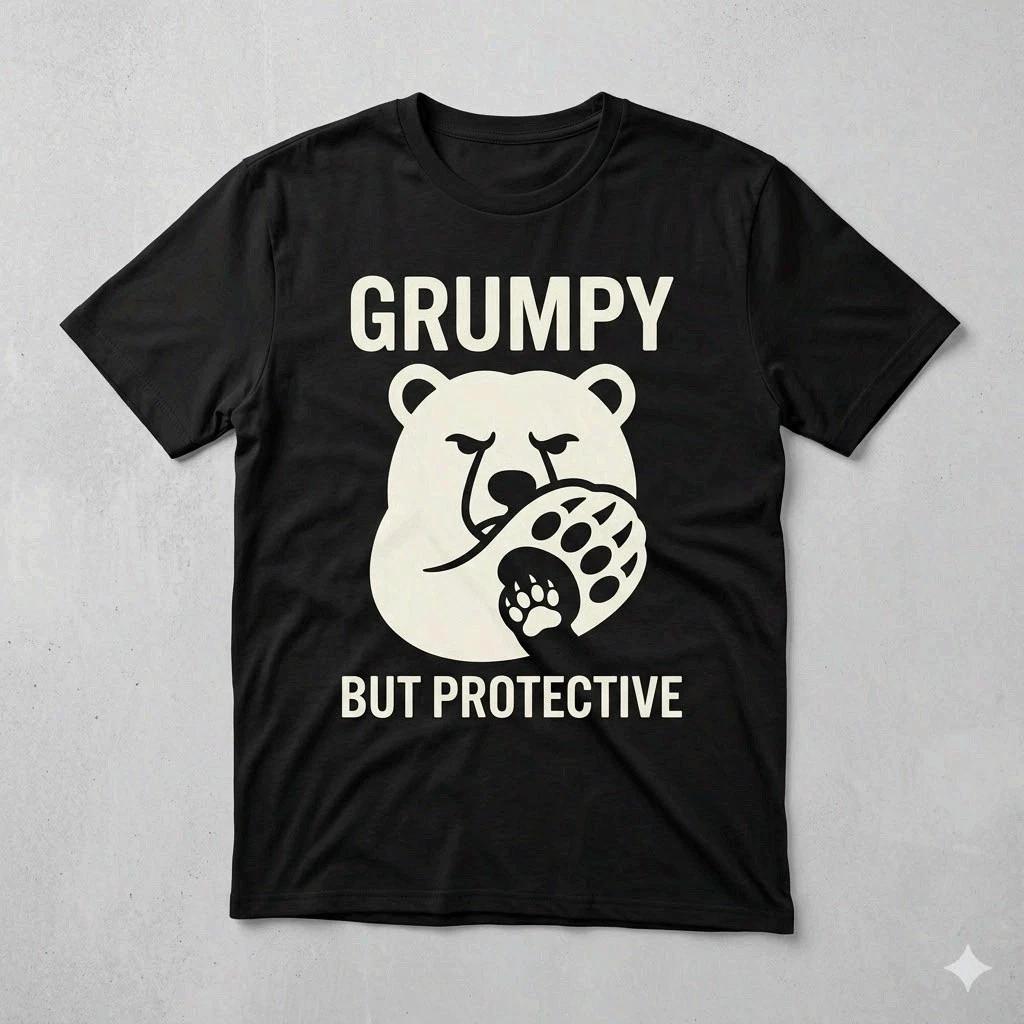 Grumpy But Protective Papa Bear Shirt Father s Day Gift for Dad L