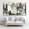 Pintura al óleo china de paisaje, decoración asiática de pared, imágenes para decoración de sala de estar, póster de lienzo con dibujo de paisaje chino