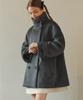 ZEROSTREET Wool Double Half Coat / Charcoal