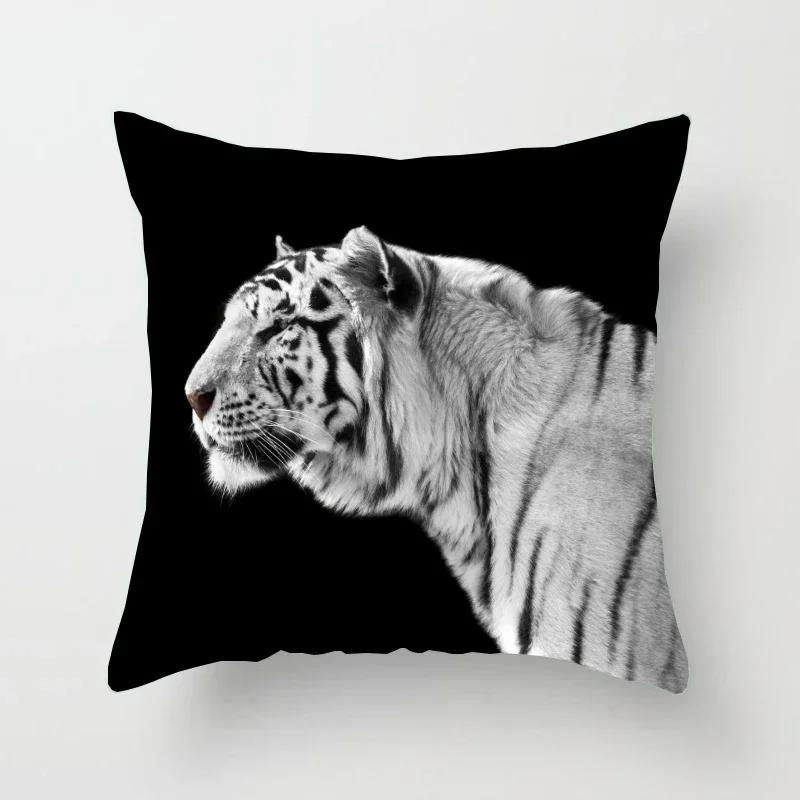 Tiger Series Printing Pattern Decoration Home Pillowcase Square Office  Cushion Cover