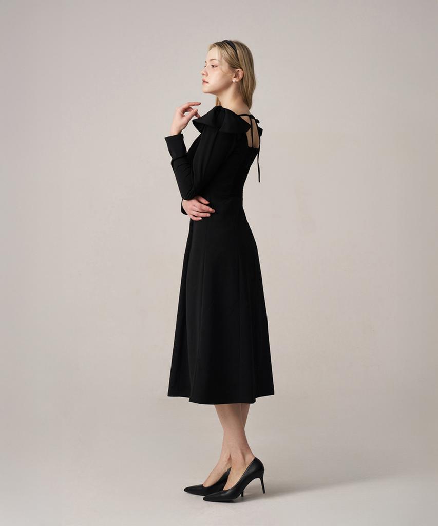 SQUSQUARE Audrey Ribbon Dress_Classic Black