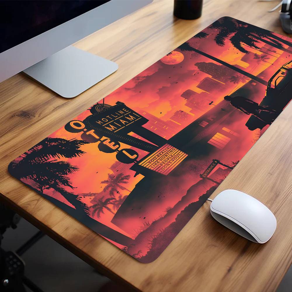 M-Miami Vice Mouse Pad Large Gaming Keyboard Mat LockEdge Rubber Computer Office Accessories