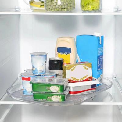 Rotating Refrigerator Organizer Rectangular Turntable Rotating Drink Organizer Tray for Kitchen Countertop Cabinet Pantry Fridge Storage