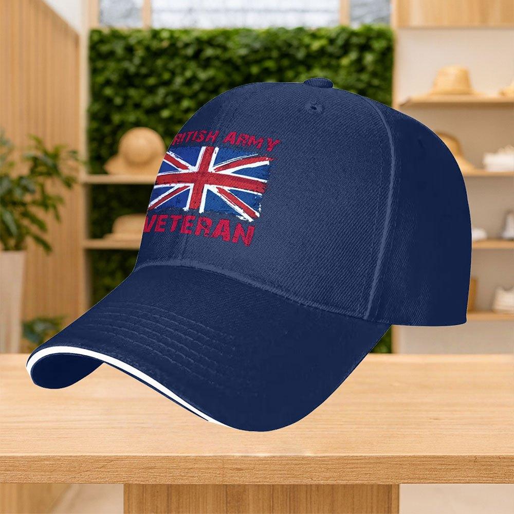 Zhongyi Brand 1pc British Army Veteran Uk Flag Print Adjustable Baseball Cap Unisex Multiple Color Options Suitable For Casua