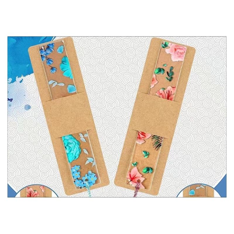 1 Set DIY Bookmark- Resin Mold Rectangle Bookmark- Silicone Molds with 30 Pieces Colorful Tassels for Jewelry DIY Craft