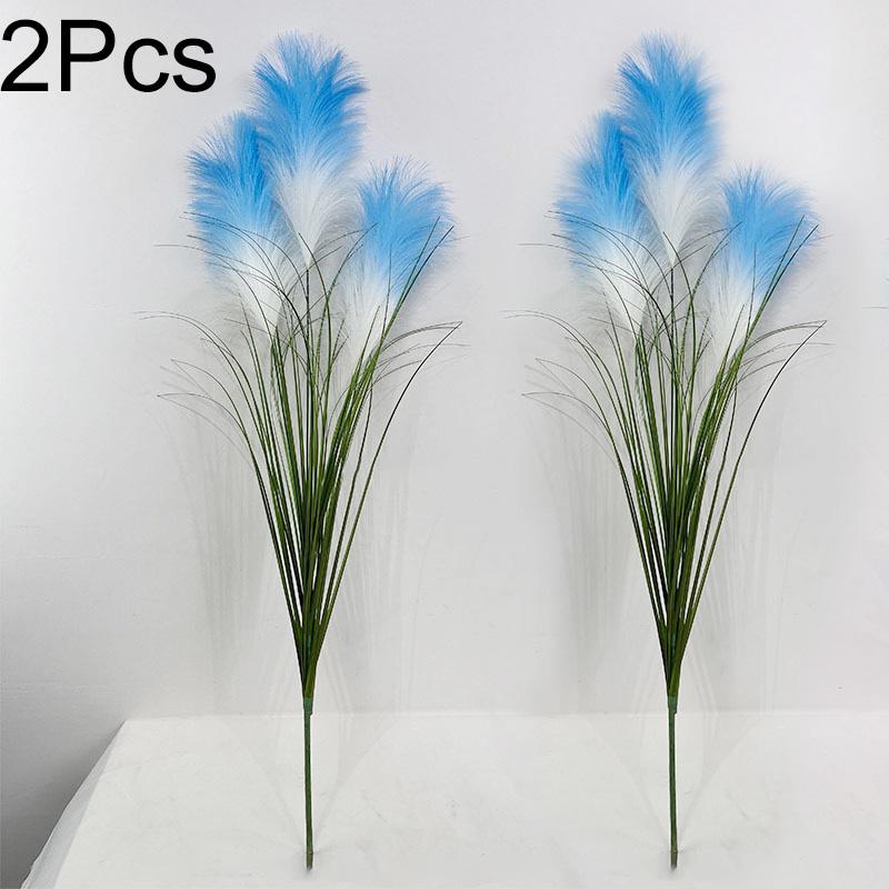 

2 пучка для использования в помещении/на улице, большой декор для дома и сада, 80 см, искусственные растения, всесезонные искусственные кустарники, букет из тростника, шелковая луговая трава 80cm