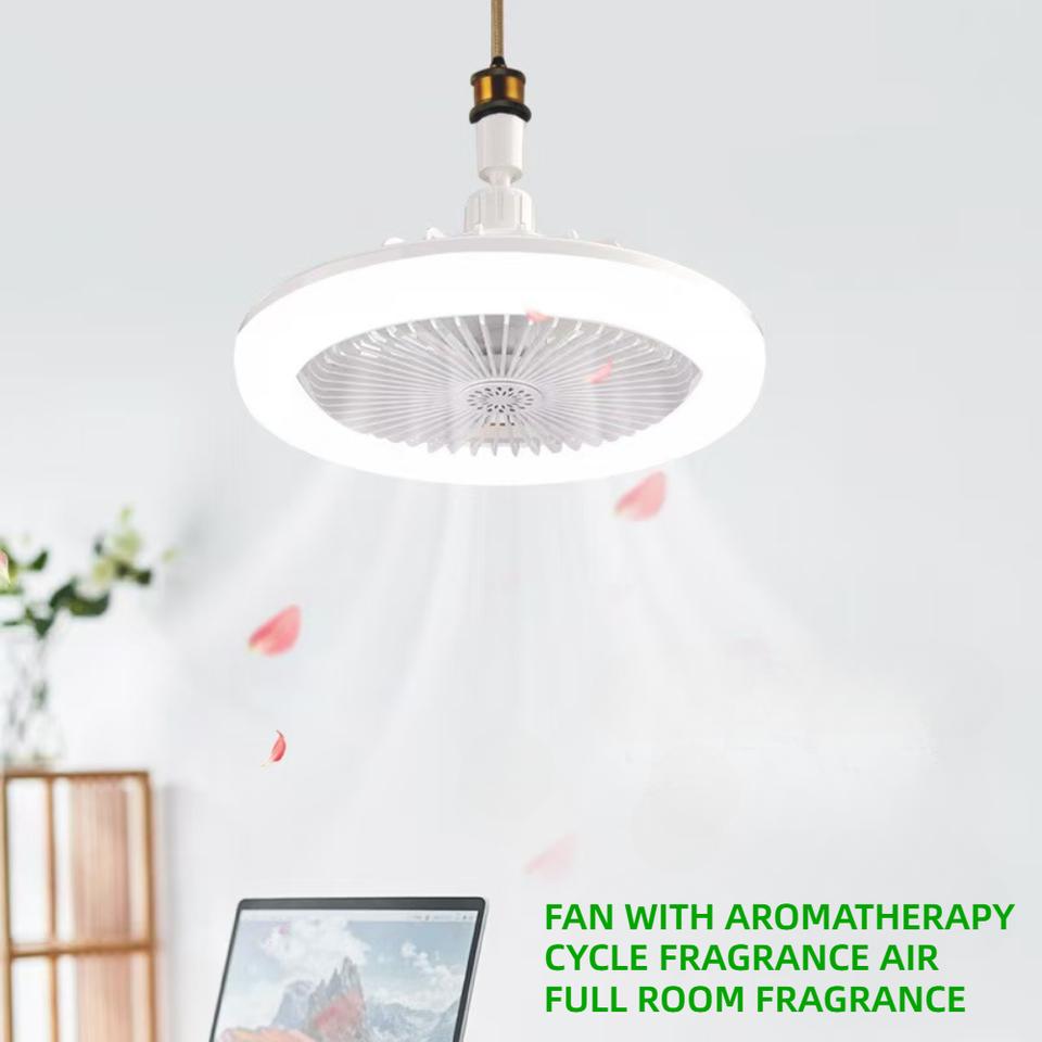New LED Fan Light with E27 Screw, Energy-Saving, Silent, Remote Control for Bedroom and Living Room