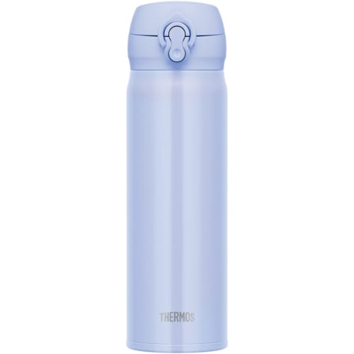 Thermos Water Bottle, Vacuum Insulated Mobile Mug, 500ml, Pearl Blue, Removable Spout for Easy Cleaning, Lightweight Type, One-Touch Open, Stainless S