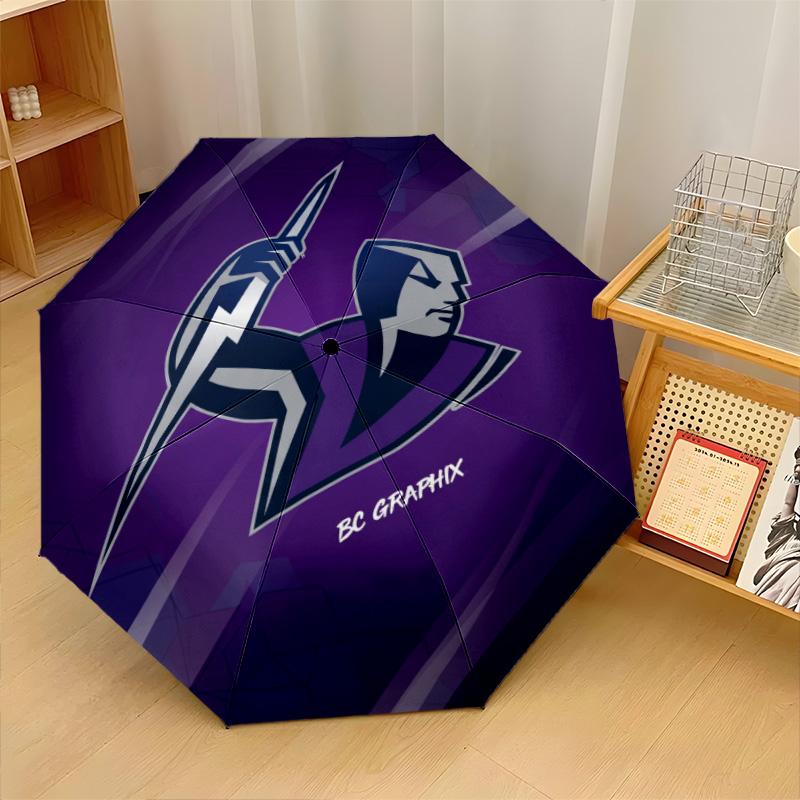 Melbourne Storm Print Auto 8?Ribs Folding Umbrella Wind Resistant Lightweight Automatic Umbrella For Daily Travel