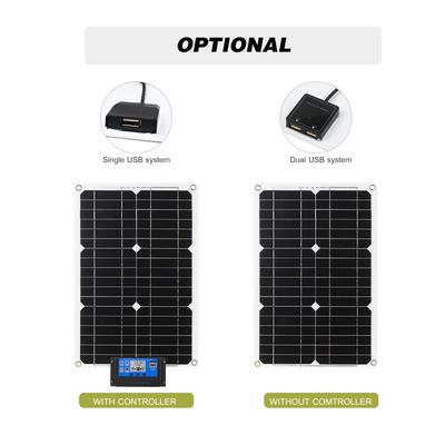 18W 12V Solar Panel Kit Off Grid Monocrystalline Module with Solar Charge Controller SAE Connection