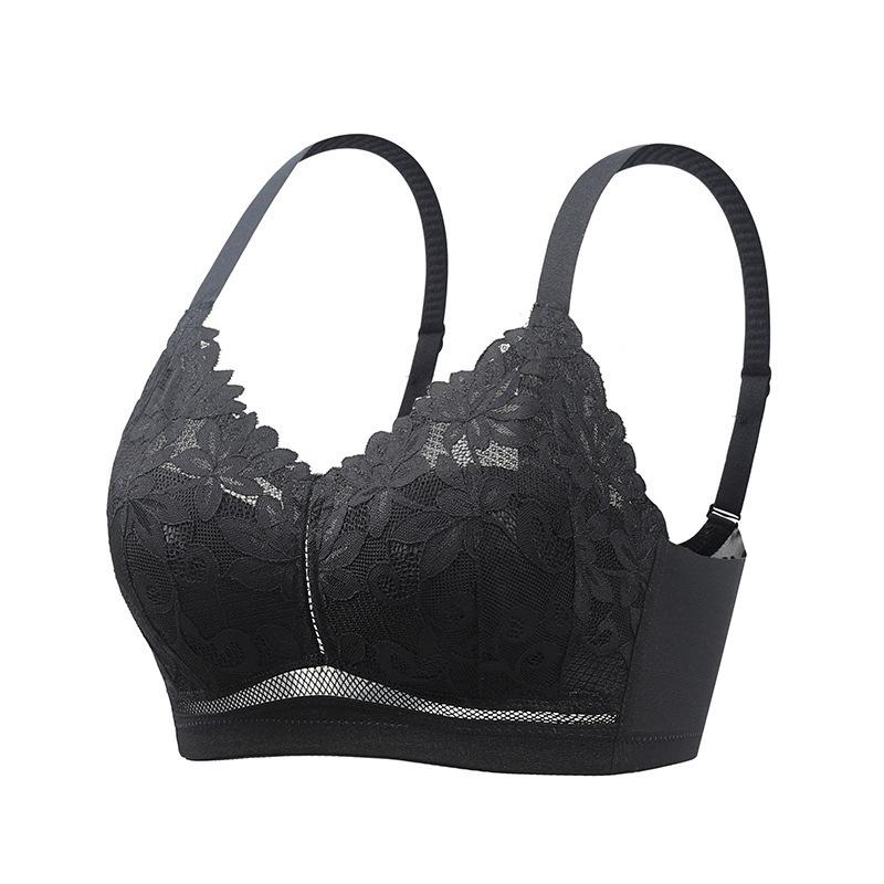 

Sexy underwear women s thin anti-sagging large size adjustment type sub-breasts ultra-thin chest bra cover 46/105D чорний