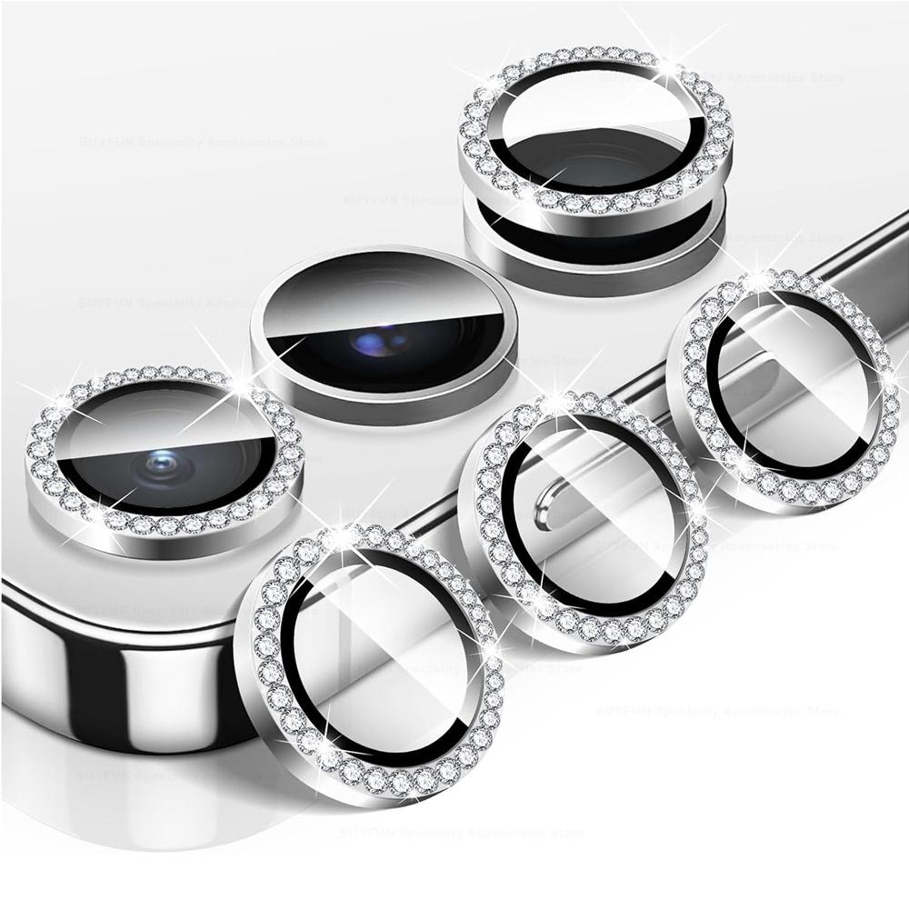 

Для Samsung Galaxy A16 4G 5G Diamond Camera Lens Protector Блестящая закаленная стеклянная задняя крышка объектива Алюминиевое металлическое кольцо Galaxy A06 A16 4G 5G - 3PCS