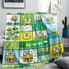 1PC Sanrio Puzzle Print Flannel Blanket, High quality All Seasons, Home Decor, Warmth and Comfort, Perfect for Christmas Gifts