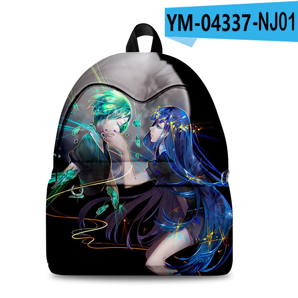 Classic Novelty Land of the Lustrous student Bookbag Notebook Backpacks 3D Print Oxford Waterproof Boys/Girls Travel Backpacks