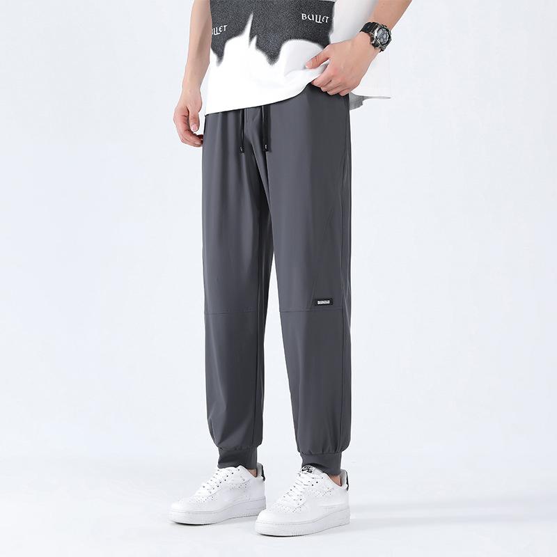 Summer Men's High Elastic Sweatpants Large Size Gym Joggers Running Quick Drying Sports Pants Men Clothing
