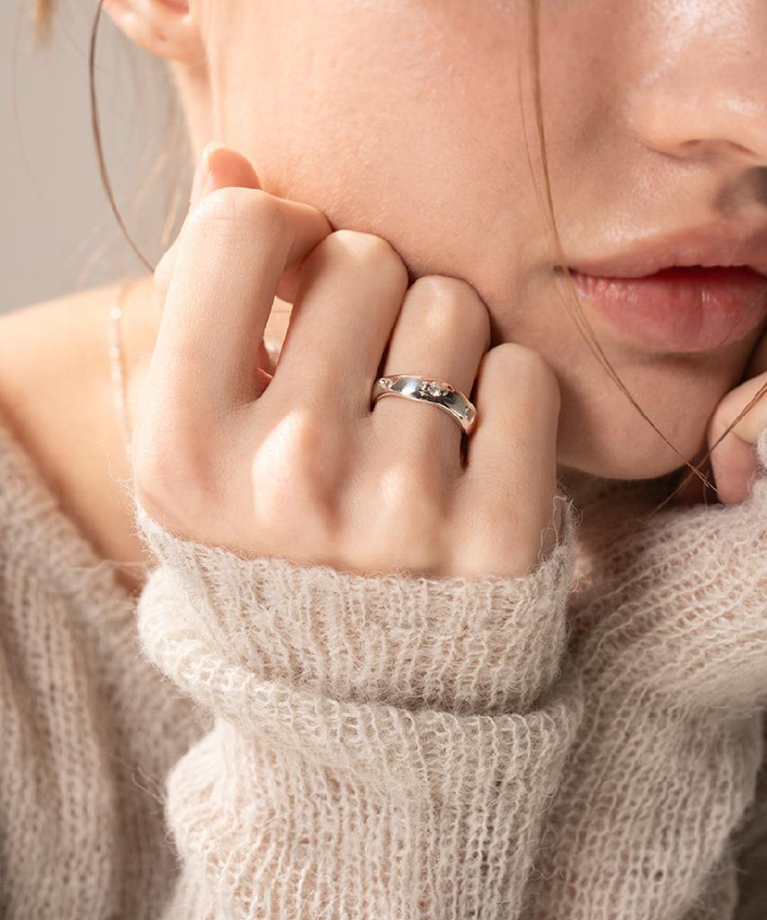 Jnui Organic Wave Ring Silver L