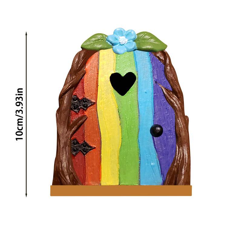 Wooden Elf Fairy Door Ornament for Garden Decor