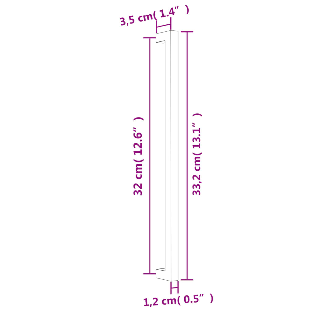 Cabinet Handles 10 Pcs Golden 320 Mm Stainless Steel