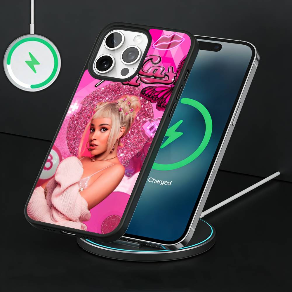Cute D-DOJA Cat Singer Phone Case For iPhone17,16,15,14,13 Plus,Pro Max Magnetic For Magsafe Wireless Charging iPhone15Plus