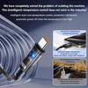 240W Super Fast Charging Cable USB C Interface Nylon Braided Transparent Type C High-speed Charger Wire Fast Charging Data Cord