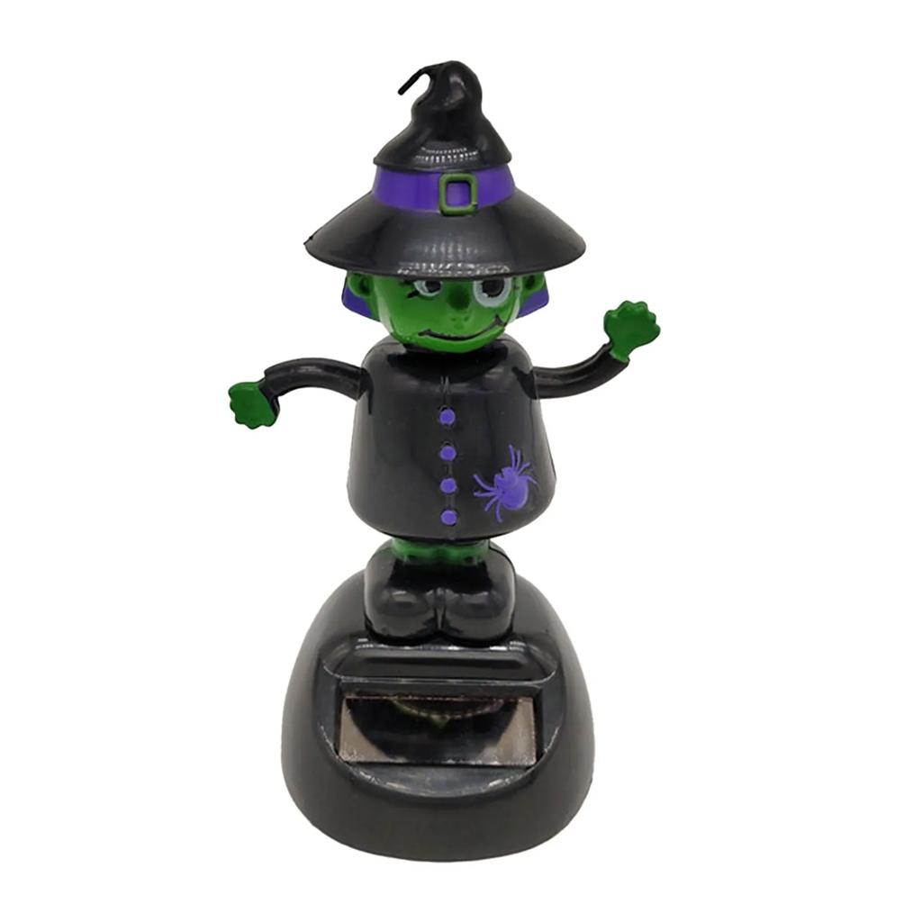 Hot Selling Halloween Solar Creative Swinging Head Doll Car Ornaments Cartoon Ornaments Gifts for Children