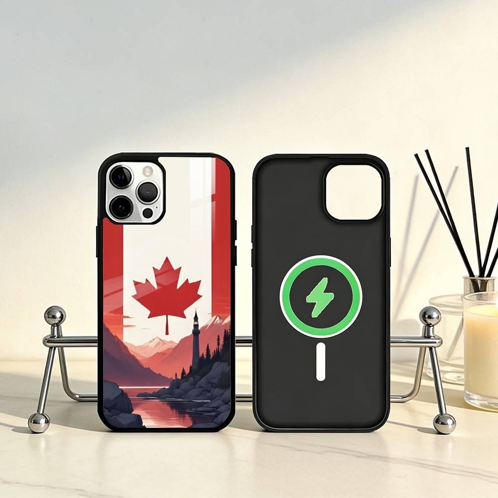 Canada Canadian Flag Phone Case For iPhone17,16,15,14,13,12,11 Plus,Pro Max Magnetic For Magsafe Wireless Charging
