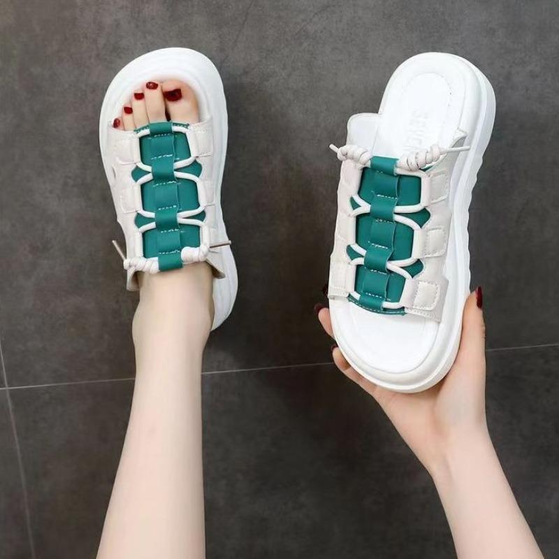 Summer New Soft-soled Wedge Heel Cool Slippers Women Wear Light Non-slip Thick-soled Slippers Women's One-word Sandals