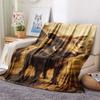 1PC Warthog Print FlAannel Blanket, High quality Comfortable for All Seasons, Home Decor, Warmth and Comfort