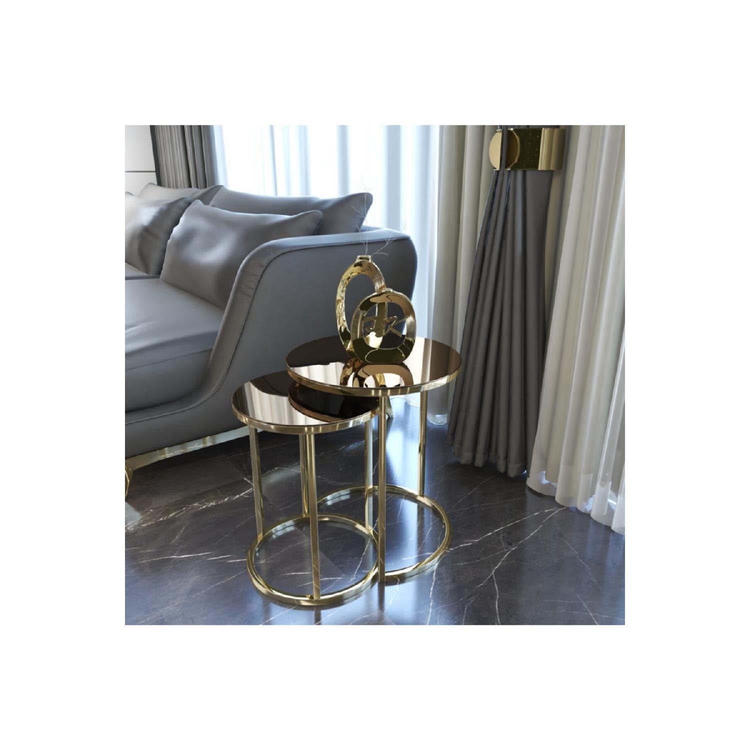 

Золотой столик Ceylin из 2 предметов с бронзовым зеркалом