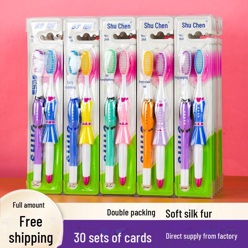 Shu Chen Creative Soft Bristle Toothbrush Set - Gentle Pair for Home Use