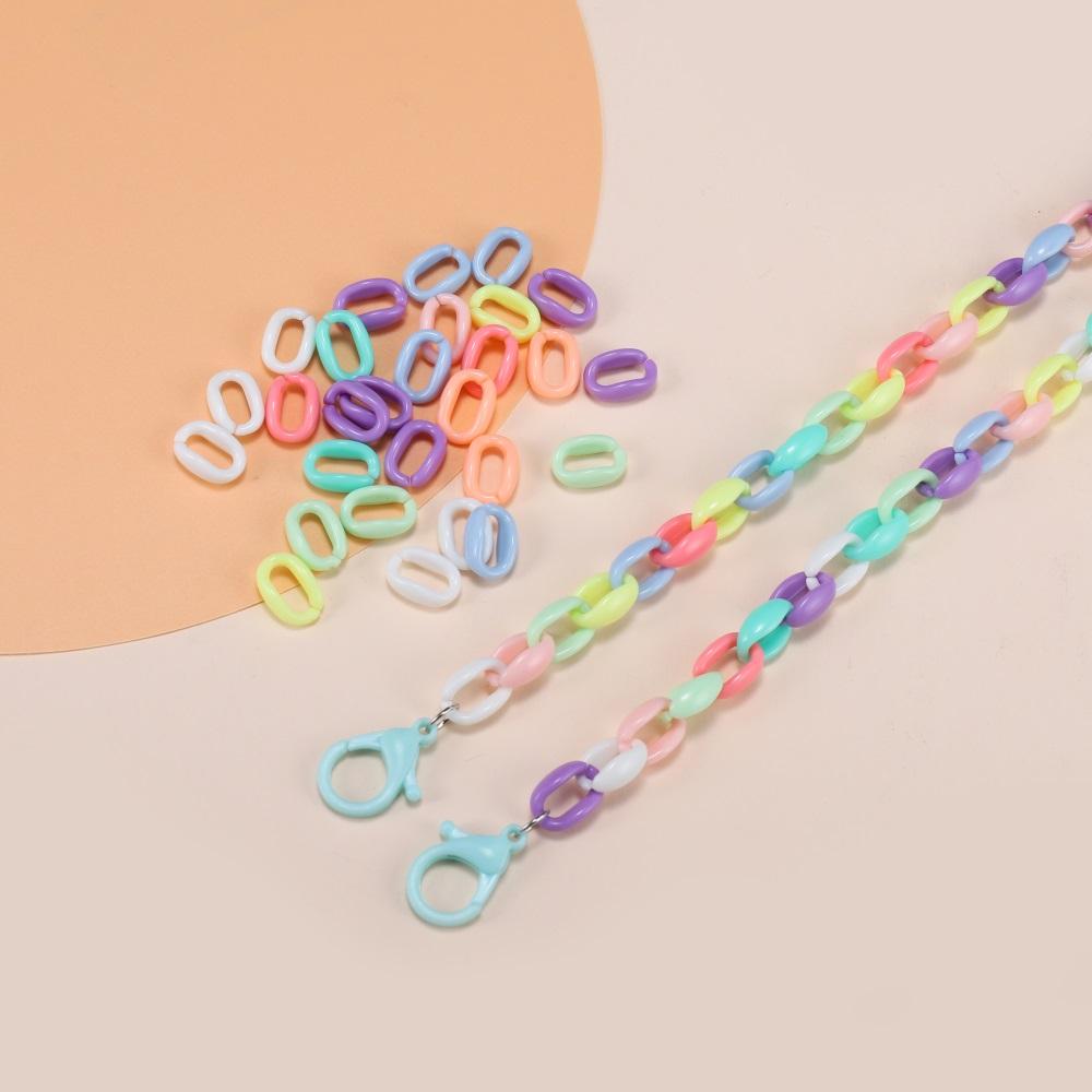 50 sztuk/partia 16*11mm kolorowe akrylowe ogniwo łańcucha naszyjnik dla naszyjnik DIY bransoletka Making plastikowe ogniwa łańcuszka tworzenia biżuterii