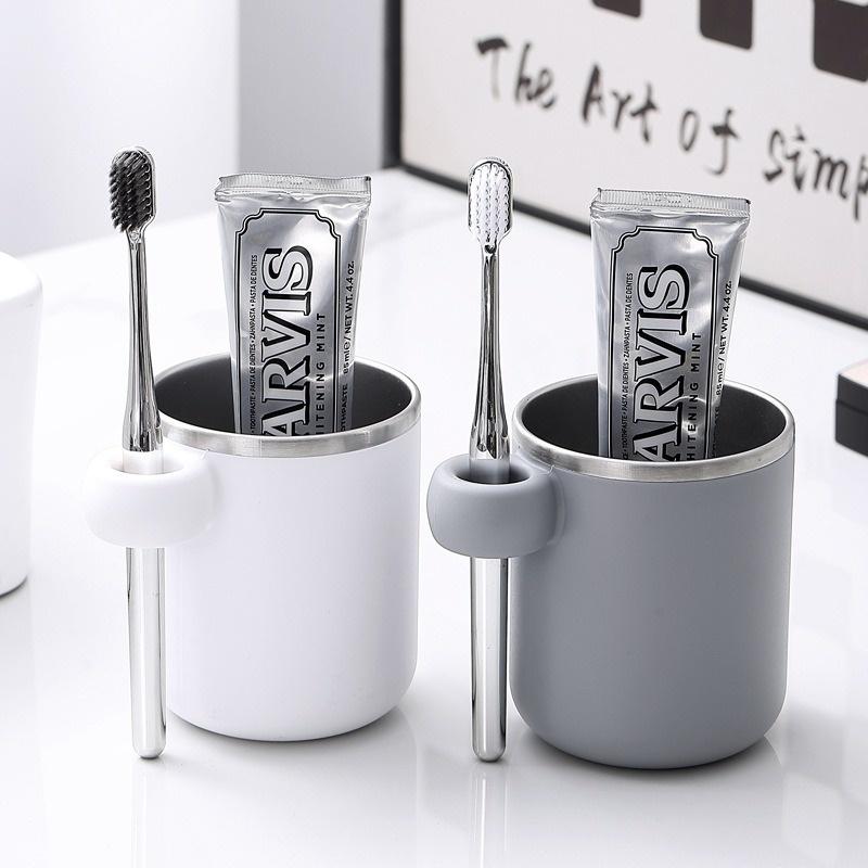 Toothbrush Cup Stainless Steel Liner Brushing Cups Children's Simple Mouthwash Cup Drinking Utensil Home Bathroom Accessories